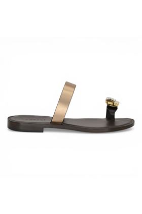 Infradito donna Donnarì in pelle laminata muticolore. DONNARI' | GD08A-LAM.CHAMPAGNE