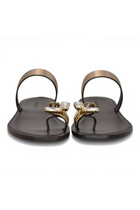 Infradito donna Donnarì in pelle laminata muticolore. DONNARI' | GD08A-LAM.CHAMPAGNE