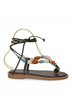 Infradito donna Exè in pelle colore testa di moro. EXE' | 608-BROWN