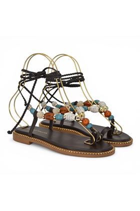 Infradito donna Exè in pelle colore testa di moro. EXE' | 608-BROWN