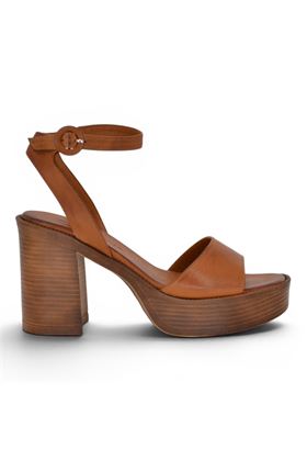 Sandalo donna Exè in pelle colore cuoio. EXE' | 834-MARRONE