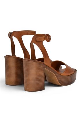 Sandalo donna Exè in pelle colore cuoio. EXE' | 834-MARRONE