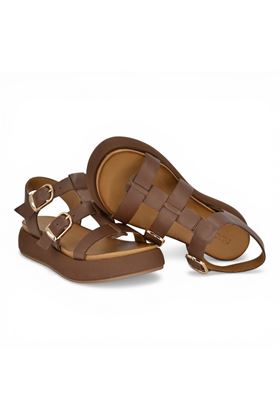 Sandalo donna Inuovo in pelle colore marrone. INUOVO | A96046-PRALINE