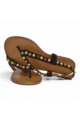 Infradito donna Inuovo in camoscio colore testa di moro. INUOVO | E39001-MOGANO