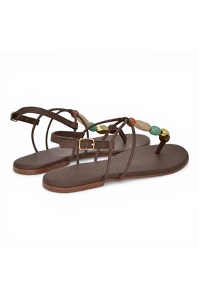 Sandalo donna Inuovo in pelle colore testa di moro. INUOVO | H26037-BROWN