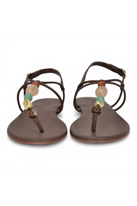 Sandalo donna Inuovo in pelle colore testa di moro. INUOVO | H26037-BROWN