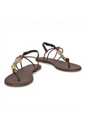 Sandalo donna Inuovo in pelle colore testa di moro. INUOVO | H26037-BROWN