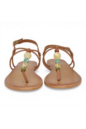 Sandalo donna Inuovo in pelle colore cuoio. INUOVO | H26037-TAN