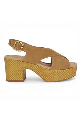 Zatterone Bibi Lou in camoscio colore beige. UNISA | KALFU-MISTRAL