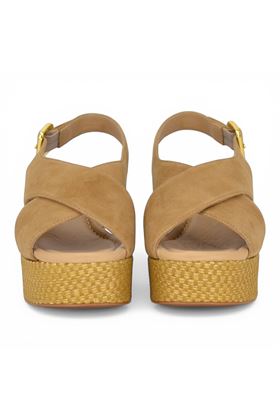 Zatterone Bibi Lou in camoscio colore beige. UNISA | KALFU-MISTRAL