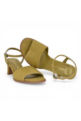 Sandalo donna Bibi lou in camoscio colore verde oliva. UNISA | LAILO-AOVE