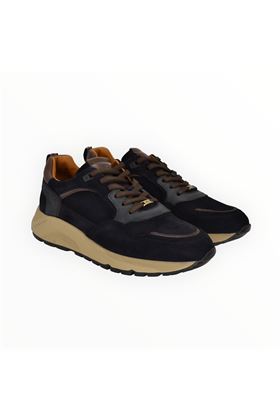 Sneaker uomo in camoscio e pelle colore blu notte. AMBITIOUS | 13422-NAVY