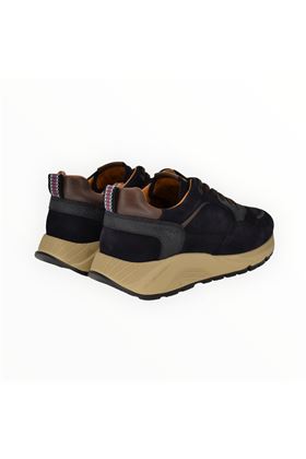 Sneaker uomo in camoscio e pelle colore blu notte. AMBITIOUS | 13422-NAVY