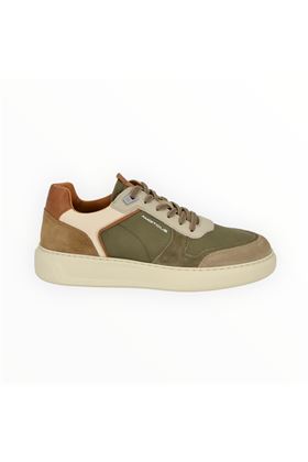 Sneaker uomo in nylon e camoscio colore kaki. AMBITIOUS | 13449-KAKI
