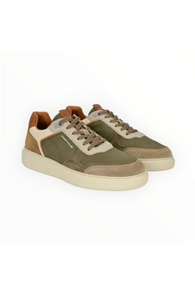 Sneaker uomo in nylon e camoscio colore kaki. AMBITIOUS | 13449-KAKI