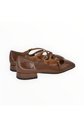 Ballerina donna in vernice colore fango. DETAIL | D6001-FANGO