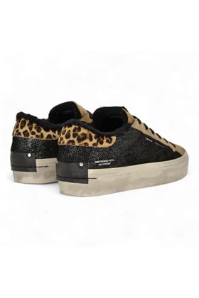 Sneakers donna in pelle e camoscio colore nero. CRIME | 25070-20