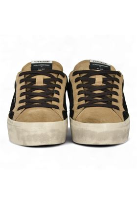Sneakers donna in pelle e camoscio colore nero. CRIME | 25070-20