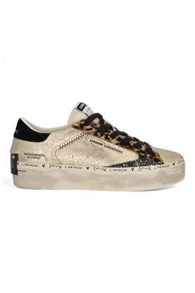 Sneakers donna in pelle colore platino. CRIME | 25071-26