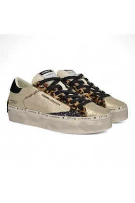 Sneakers donna in pelle colore platino. CRIME | 25071-26