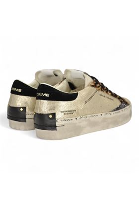 Sneakers donna in pelle colore platino. CRIME | 25071-26