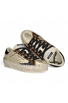 Sneakers donna in pelle colore platino. CRIME | 25071-26