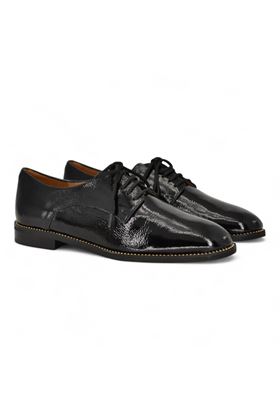 Scarpa lacci donna in pelle colore nero. DETAIL | A275-NERO
