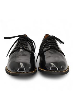 Scarpa lacci donna in pelle colore nero. DETAIL | A275-NERO