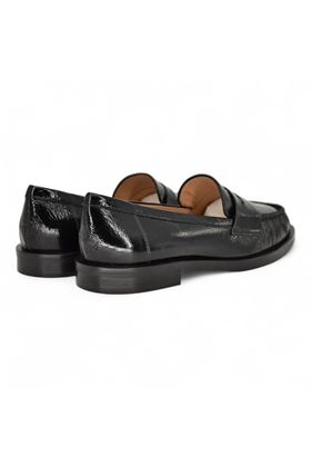 Mocassino donna in vernice nera. DETAIL | F7400-NERO