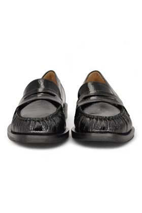 Mocassino donna in vernice nera. DETAIL | F7400-NERO