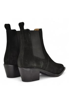 Texano donna in camoscio colore nero. FRAU | 76A3-NERO