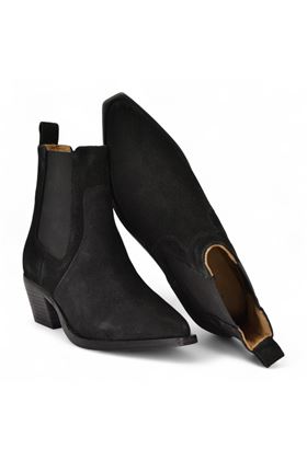 Texano donna in camoscio colore nero. FRAU | 76A3-NERO