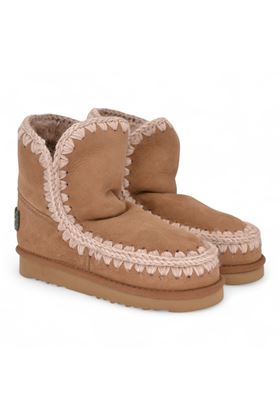 Tronchetto donna in camoscio colore cuoio, MOU | 101050-PKBR