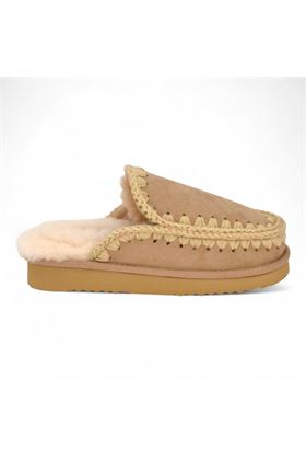 Ciabatta donna in camoscio colore cammello. MOU | 101125A-CAM