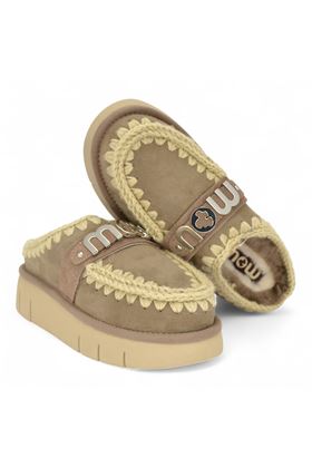 Ciabatta donna in camoscio colore grigio. MOU | 531001A-ELGR