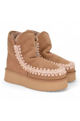 Tronchetto donna in camoscio colore cuoio. MOU | 6810010-PKBR