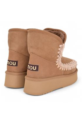 Tronchetto donna in camoscio colore cuoio. MOU | 6810010-PKBR