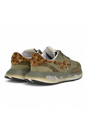 Sneakers donna in camoscio e tela colore verde militare. PREMIATA | LAURYN-7790