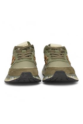 Sneakers donna in camoscio e tela colore verde militare. PREMIATA | LAURYN-7790