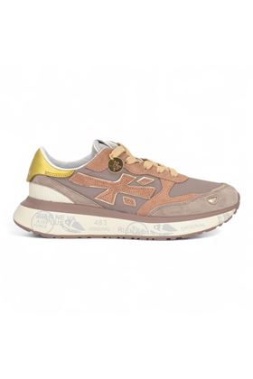 Sneakers donna in camoscio e tela colore rosa antico. PREMIATA | LAURYN-7801