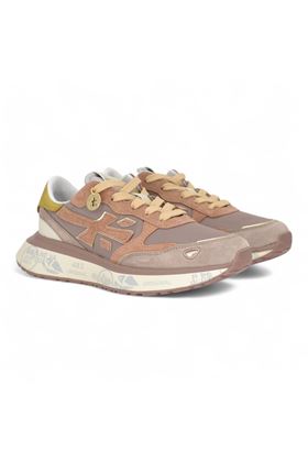 Sneakers donna in camoscio e tela colore rosa antico. PREMIATA | LAURYN-7801