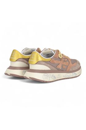 Sneakers donna in camoscio e tela colore rosa antico. PREMIATA | LAURYN-7801