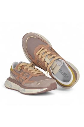 Sneakers donna in camoscio e tela colore rosa antico. PREMIATA | LAURYN-7801