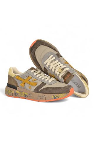 Sneakersw in camoscio e nylon colore beige. PREMIATA | MICK-7866