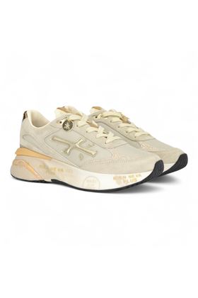 Sneakers donna in camoscio e nylon colore panna. PREMIATA | MOERUND-7800