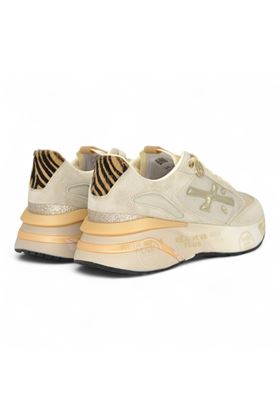 Sneakers donna in camoscio e nylon colore panna. PREMIATA | MOERUND-7800