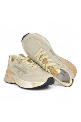 Sneakers donna in camoscio e nylon colore panna. PREMIATA | MOERUND-7800