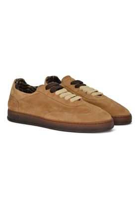Sneaker uomo in camoscio colore cammello SOLDINI | AKIRA-CAMMELLO