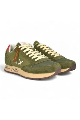 Sneaker uomo in camoscio e e nylon colore militare. SUN68 | 45105-74