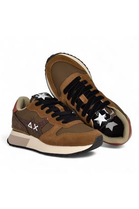 Sneaker donna in camoscio e nylon colore marrone. SUN68 | 45217-08